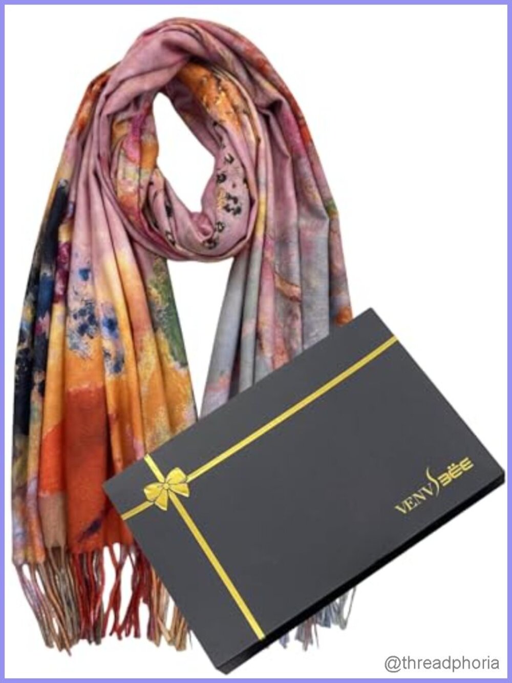 Reversible Van Gogh Art Scarf Wrap Shawl Soft Pashmina in Gift Box